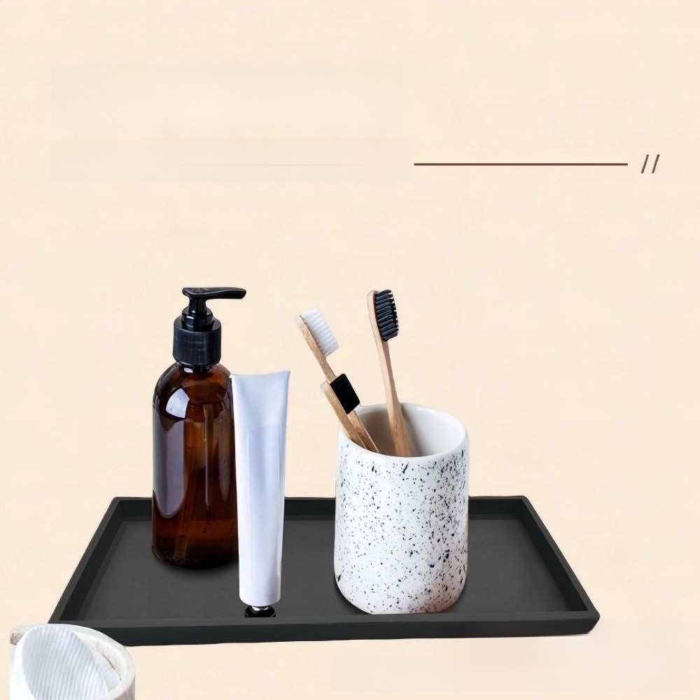 Zara Home Bathroom Tray - Gruba, odporna na rozpryskiwanie, prostokątna silikonowa
