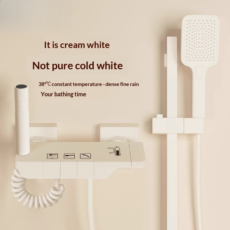 Home Bathroom Set - Kremowy Zestaw Prysznicowy Bez Węża, Całkowicie