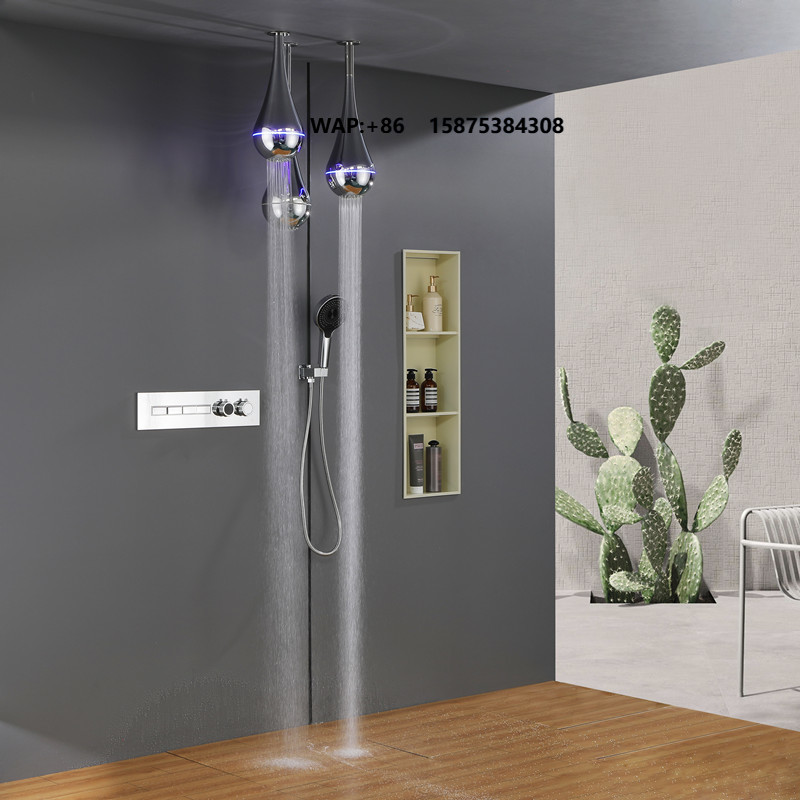 Home Bathroom Set - Nowość 2026 Szczotkowana, inteligentna, ścienna deszczownica