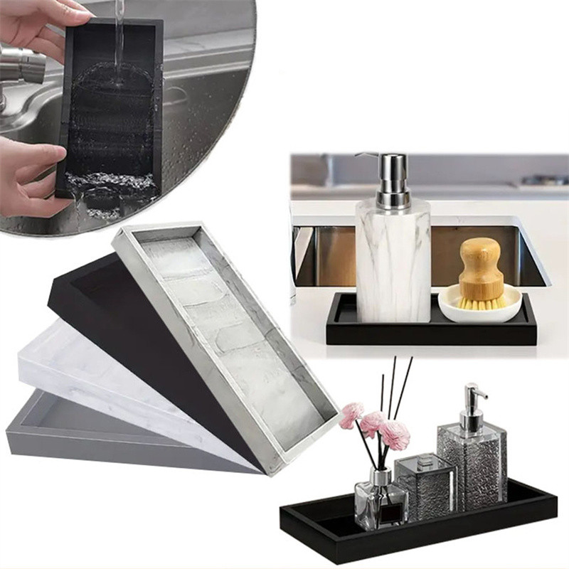 Zara Home Bathroom Tray - Silikonowa tacka S/L na blat łazienkowy,