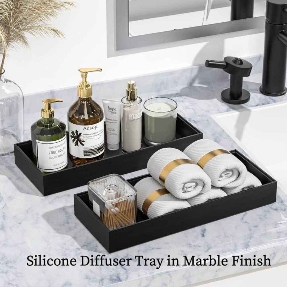 Zara Home Bathroom Tray - Gruba, odporna na uszkodzenia prostokątna silikonowa
