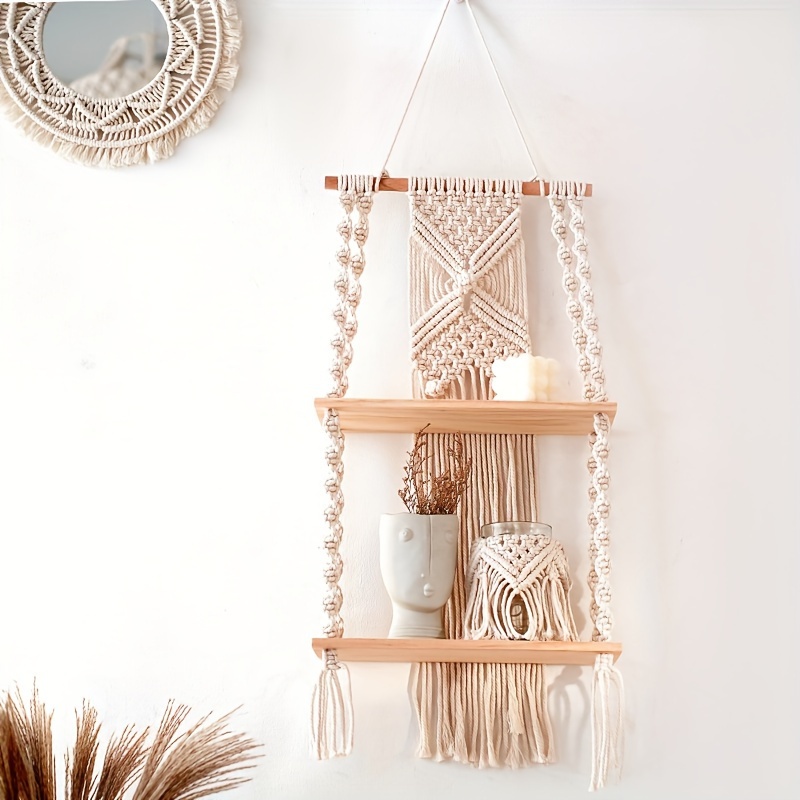 Home Bathroom Shelf - Bohemian ręcznie robiona makrama, tkana dekoracja