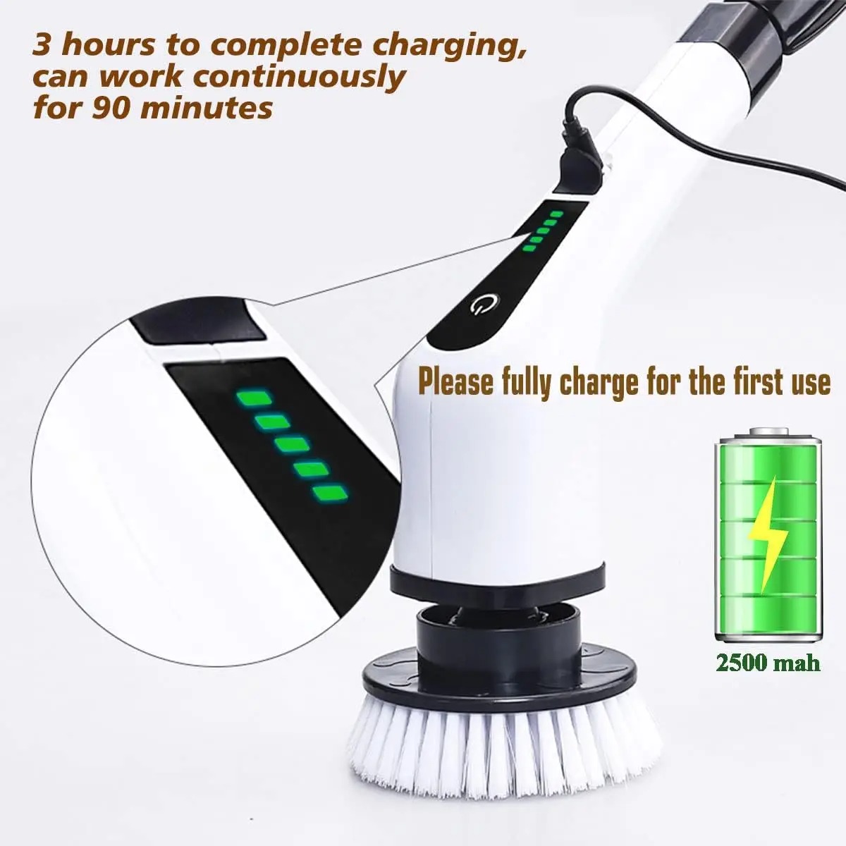 Home Bathroom Cleaning Machine - Mocna, bezprzewodowa, elektryczna szczotka obrotowa do
