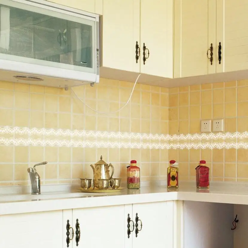 Home Bathroom Wallpaper - Słodkie koronkowe naklejki na ścianę, bordury,