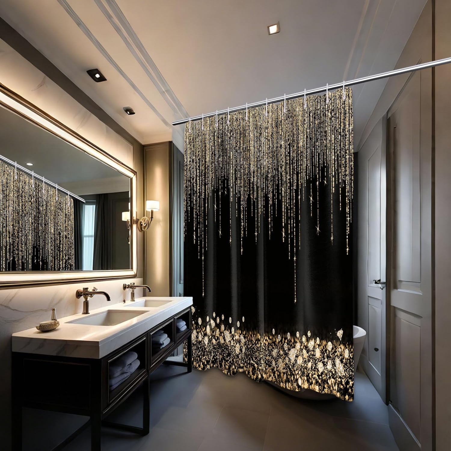 Luksusowa Złota Brokatowa Zasł – Home Bathroom Spa recenzja i cena