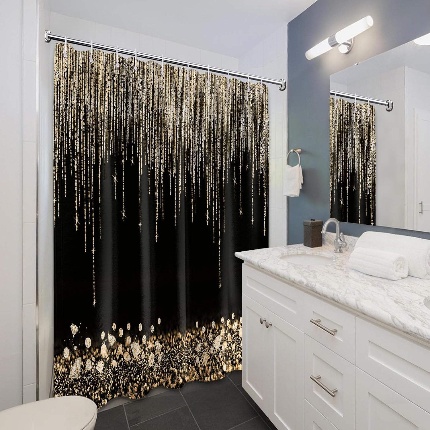 Luksusowa Złota Brokatowa Zasł – Home Bathroom Spa recenzja i cena