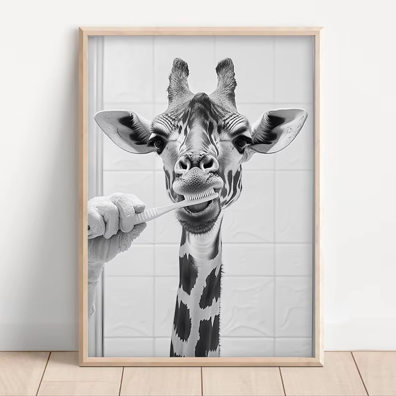 Czarno-biały zabawny plakat z  – Home Bathroom Images recenzja i cena
