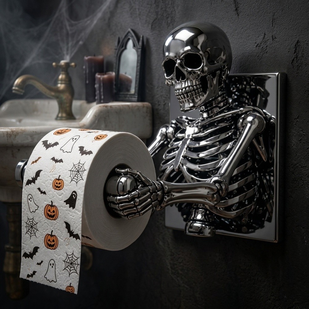 Gotycki uchwyt na papier toale – Home Bathroom Wallpaper recenzja i cena