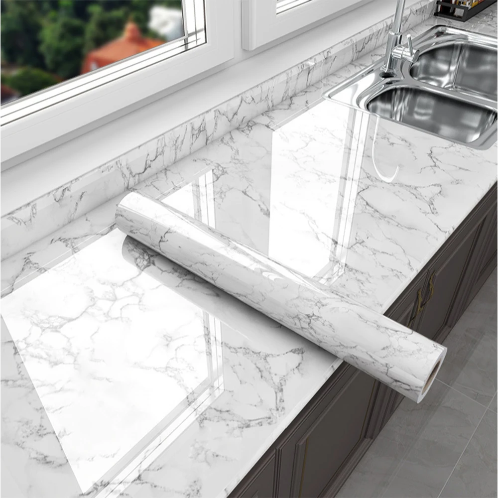 Marmurowa samoprzylepna tapeta – Home Bathroom Wallpaper recenzja i cena