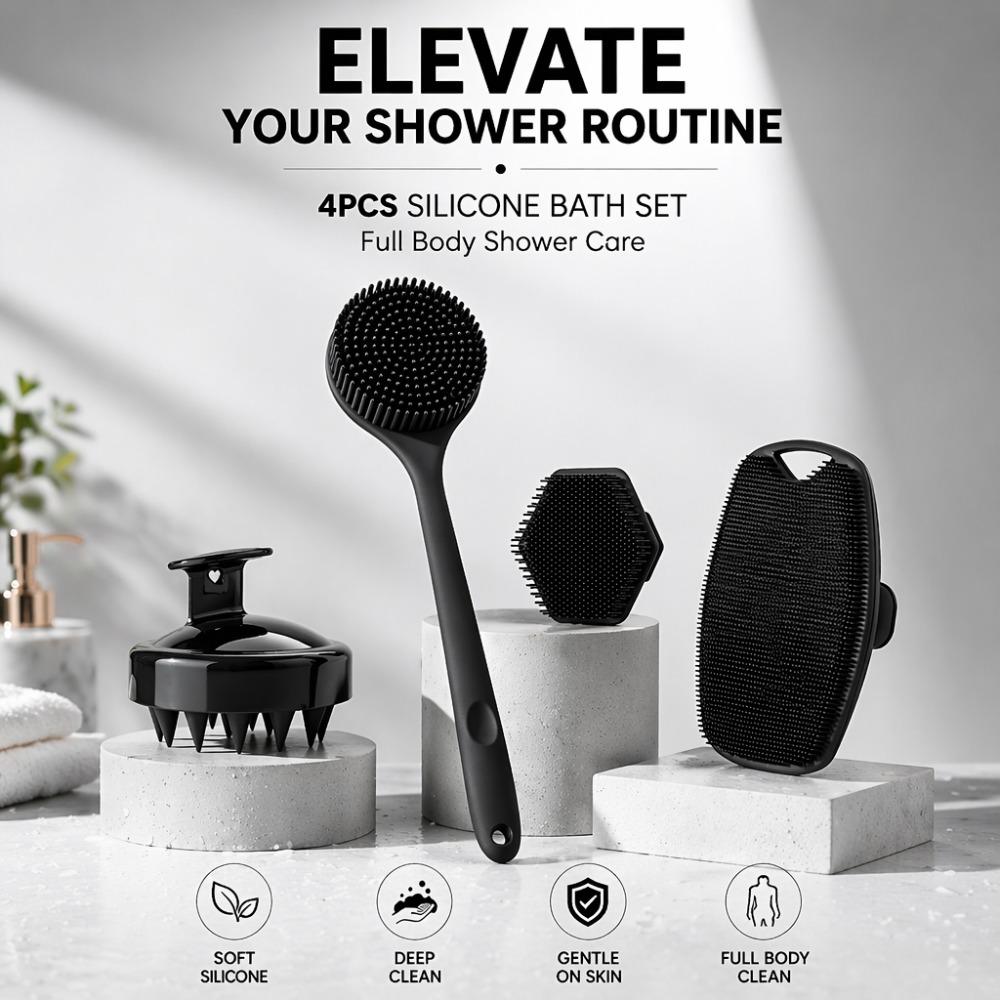 Zestaw 4 szt. silikonowych szc – Home Bathroom Cleaning Machine recenzja i cena