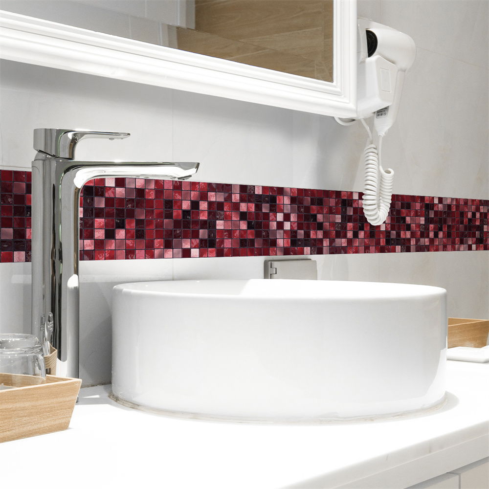 Czerwona mozaika Łazienka Wodo – Home Bathroom Wallpaper recenzja i cena