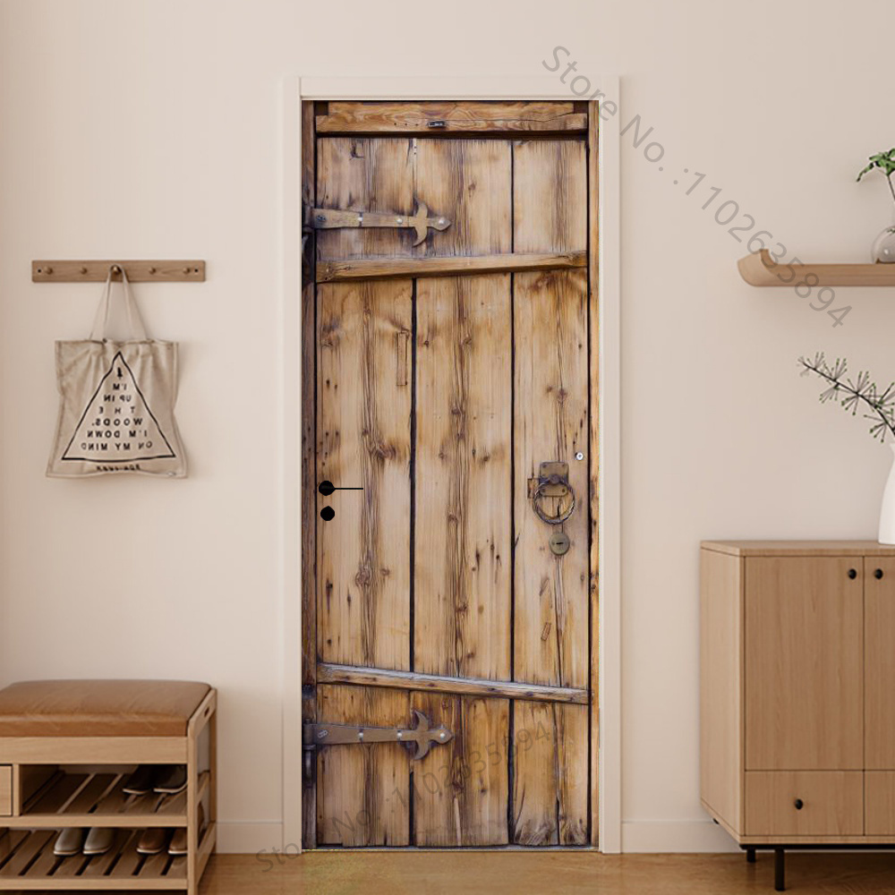 Girl Shadow Wooden Doors Vinyl – Home Bathroom Wallpaper recenzja i cena