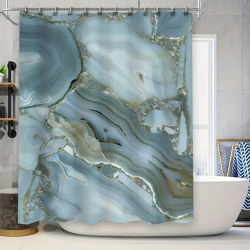 Niebieska marmurowa zasłona pr – Home Bathroom Images recenzja i cena