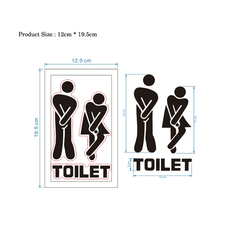 2 szt. Kreatywne śmieszne nakl – Home Bathroom Wallpaper recenzja i cena